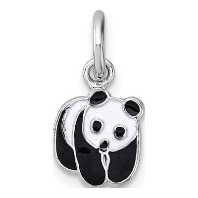 Sterling Silver Enamel Panda Pendant
