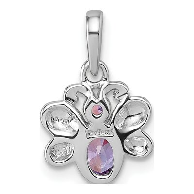 Sterling Silver CZ Kids' Butterfly Pendant – view 4