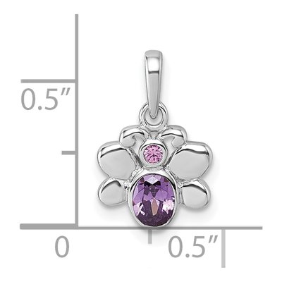 Sterling Silver CZ Kids' Butterfly Pendant – view 5