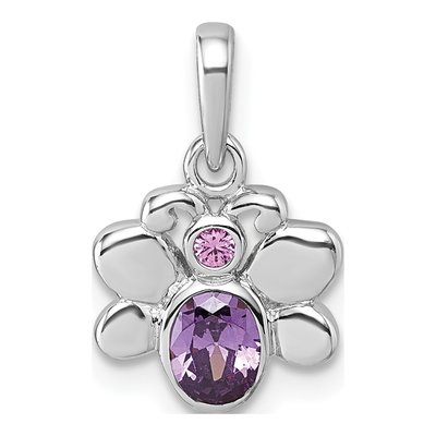 Sterling Silver CZ Kids' Butterfly Pendant