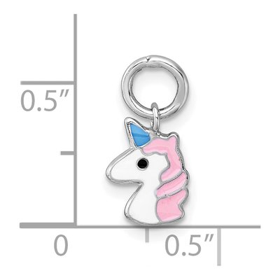 Sterling Silver Enameled Unicorn for Kids Pendant – view 5