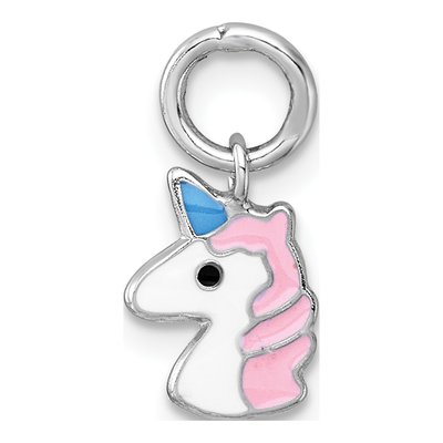 Sterling Silver Enameled Unicorn for Kids Pendant