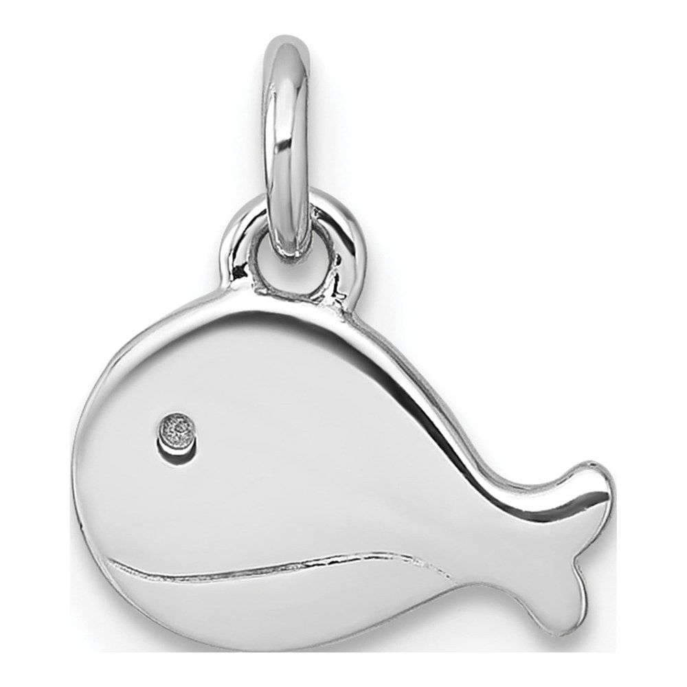 Sterling Silver Rhodium-Plated Polished Whale Pendant