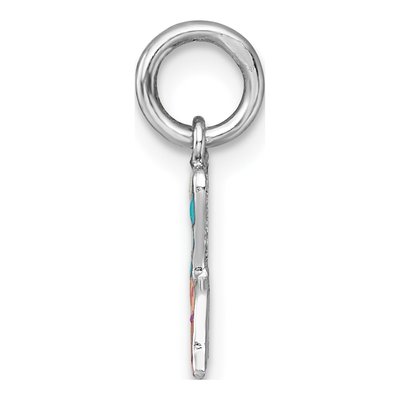 Sterling Silver Girls' Enamel Mermaid Tail Pendant – view 3