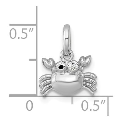 Sterling Silver CZ Crab Pendant – view 5