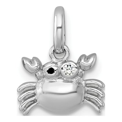 Sterling Silver CZ Crab Pendant