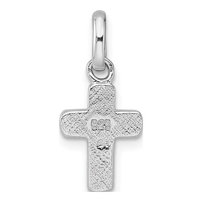 Sterling Silver Girls' Pink Enamel Cross Pendant – view 4