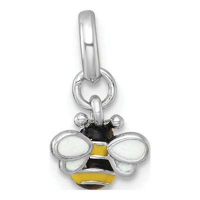 Sterling Silver Enamel Bee for Kids Pendant