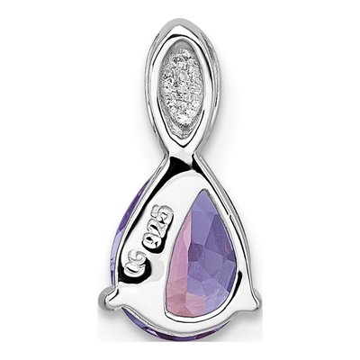 Sterling Silver Amethyst Teardrop Slide Pendant – view 4