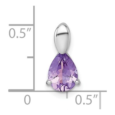 Sterling Silver Amethyst Teardrop Slide Pendant – view 5