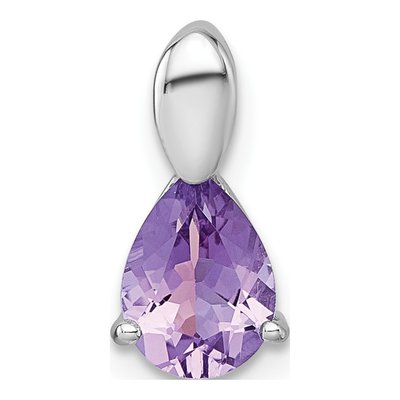 Sterling Silver Amethyst Teardrop Slide Pendant