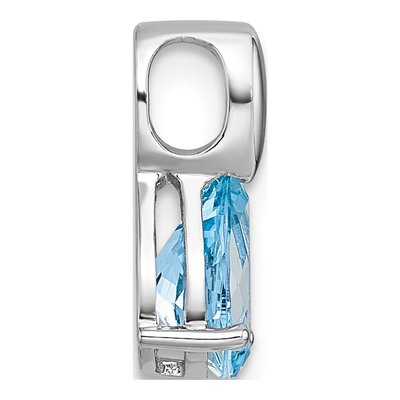 Sterling Silver Swiss Blue Topaz Teardrop Slide Pendant – view 3