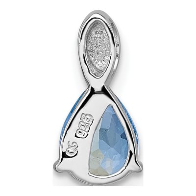 Sterling Silver Swiss Blue Topaz Teardrop Slide Pendant – view 4