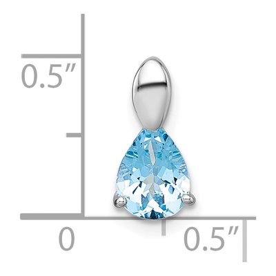 Sterling Silver Swiss Blue Topaz Teardrop Slide Pendant – view 5
