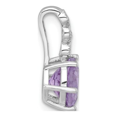 Sterling Silver Amethyst & White Topaz Slide Pendant – view 3