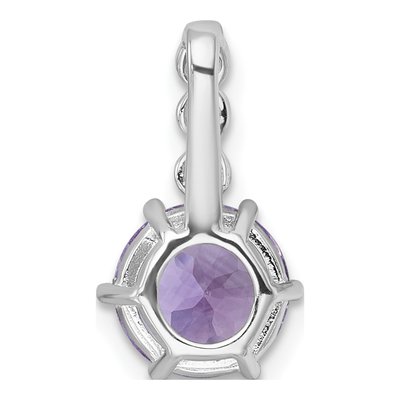Sterling Silver Amethyst & White Topaz Slide Pendant – view 4