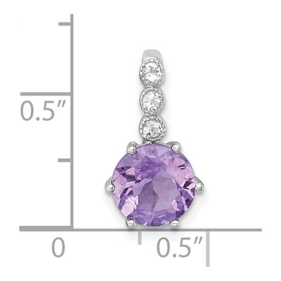 Sterling Silver Amethyst & White Topaz Slide Pendant – view 5