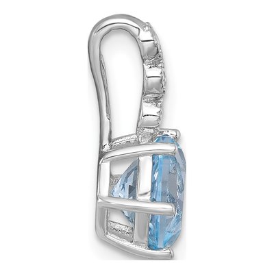 Sterling Silver Swiss Blue Topaz & White Topaz Slide Pendant – view 3