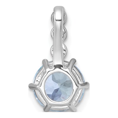 Sterling Silver Swiss Blue Topaz & White Topaz Slide Pendant – view 4
