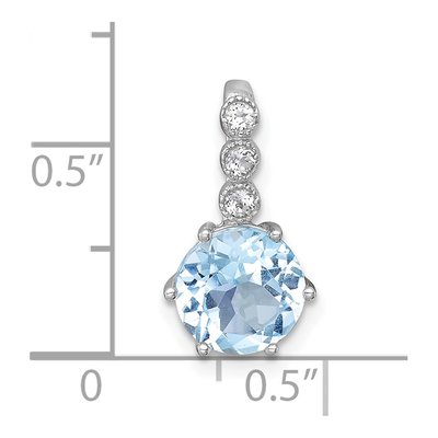 Sterling Silver Swiss Blue Topaz & White Topaz Slide Pendant – view 5