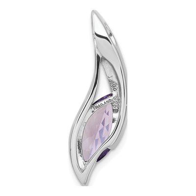 Sterling Silver Amethyst Marquise Slide Pendant – view 4