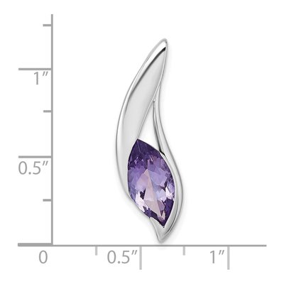 Sterling Silver Amethyst Marquise Slide Pendant – view 5