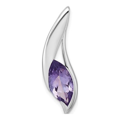 Sterling Silver Amethyst Marquise Slide Pendant