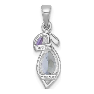 Sterling Silver Amethyst Leaf Pendant – view 4