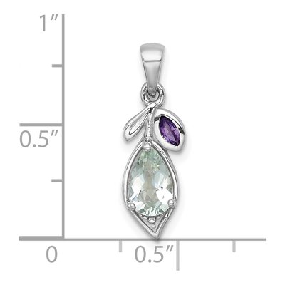 Sterling Silver Amethyst Leaf Pendant – view 5