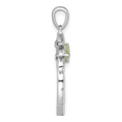 Sterling Silver Peridot & White Topaz Palm Tree Pendant – view 3