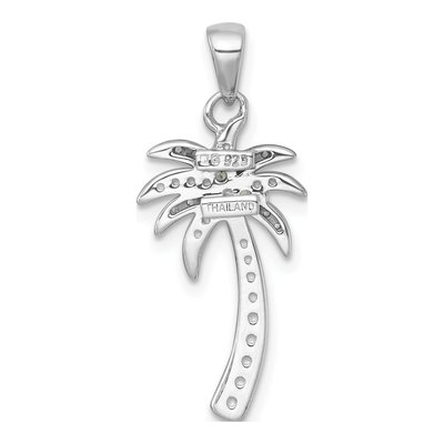 Sterling Silver Peridot & White Topaz Palm Tree Pendant – view 4