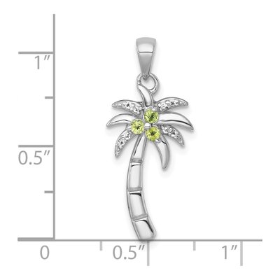 Sterling Silver Peridot & White Topaz Palm Tree Pendant – view 5