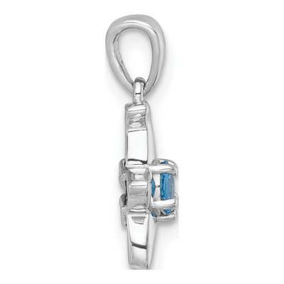 Sterling Silver Swiss Blue Topaz Starfish Pendant – view 3