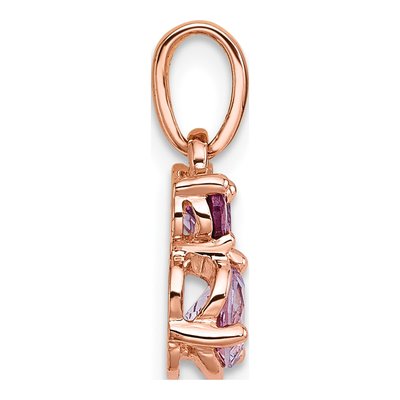 Rose Gold-Plated Sterling Silver Amethyst & Rhodolite Garnet Round Pendant – view 3
