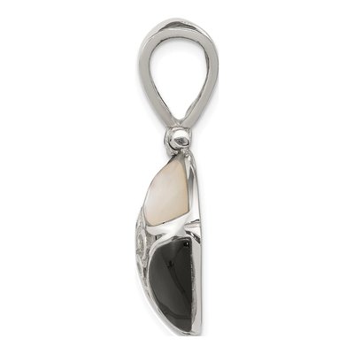 Sterling Silver Mother of Pearl & Onyx Pendant – view 2