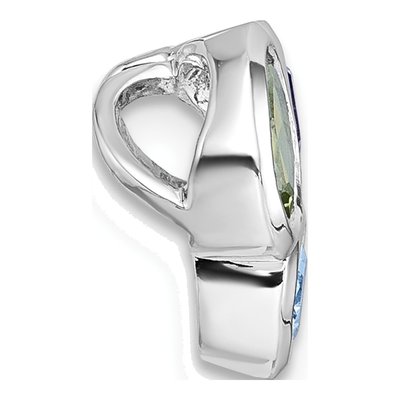 Sterling Silver Amethyst & Swiss Blue Topaz Multi-Gemstone Slide Pendant – view 3