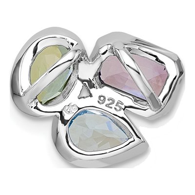 Sterling Silver Amethyst & Swiss Blue Topaz Multi-Gemstone Slide Pendant – view 4