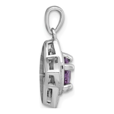 Sterling Silver Amethyst & White Topaz Star Pendant – view 3