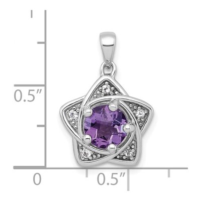 Sterling Silver Amethyst & White Topaz Star Pendant – view 5