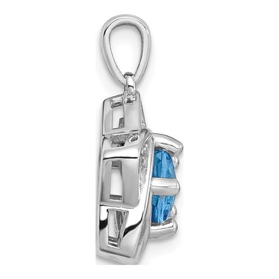 Sterling Silver Swiss Blue Topaz & White Topaz Star Pendant – view 3