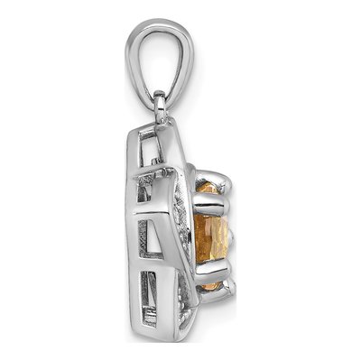 Sterling Silver Citrine & White Topaz Star Pendant – view 3