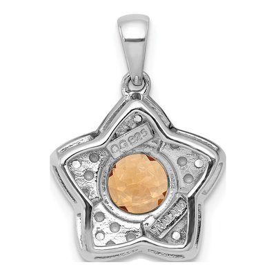Sterling Silver Citrine & White Topaz Star Pendant – view 4