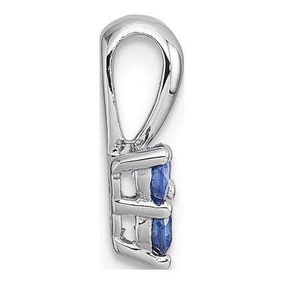 Sterling Silver Sapphire Three Round Pendant – view 3