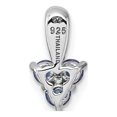 Sterling Silver Sapphire Three Round Pendant – view 4
