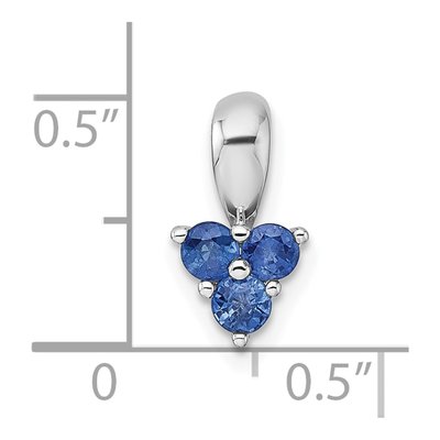 Sterling Silver Sapphire Three Round Pendant – view 5
