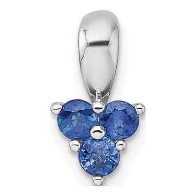 Sterling Silver Sapphire Three Round Pendant