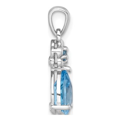 Sterling Silver Swiss Blue Topaz Teardrop Pendant – view 3