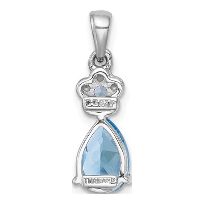 Sterling Silver Swiss Blue Topaz Teardrop Pendant – view 4