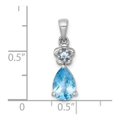 Sterling Silver Swiss Blue Topaz Teardrop Pendant – view 5
