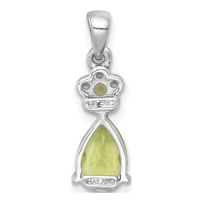 Sterling Silver Peridot Teardrop Flower Pendant – view 4